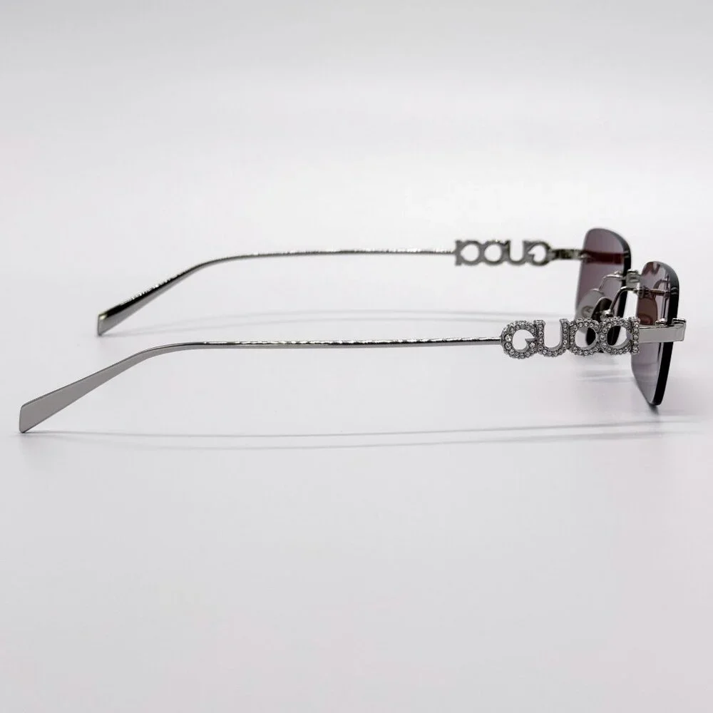 NEW GUCCI SUNGLASSES SILVER PURPLE UNISEX EYEWEAR GUCCI GG1808S 004